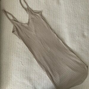 Urban Outfitters Out From Under Nude Ribbed Fitted Bodycon Tank Mini Dress
